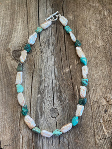 Pearls & Turquoise Necklace