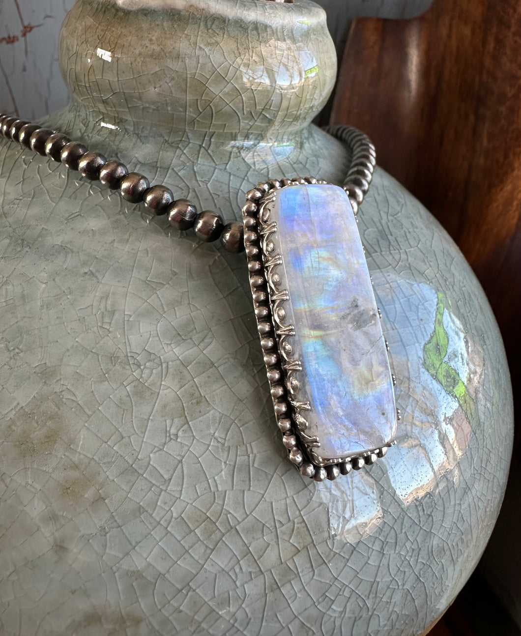 Vertical Moonstone Bar Necklace