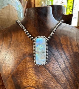 Vertical Moonstone Bar Necklace