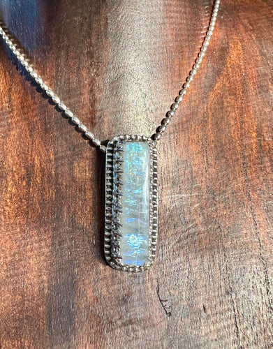 Vertical Moonstone Bar Necklace