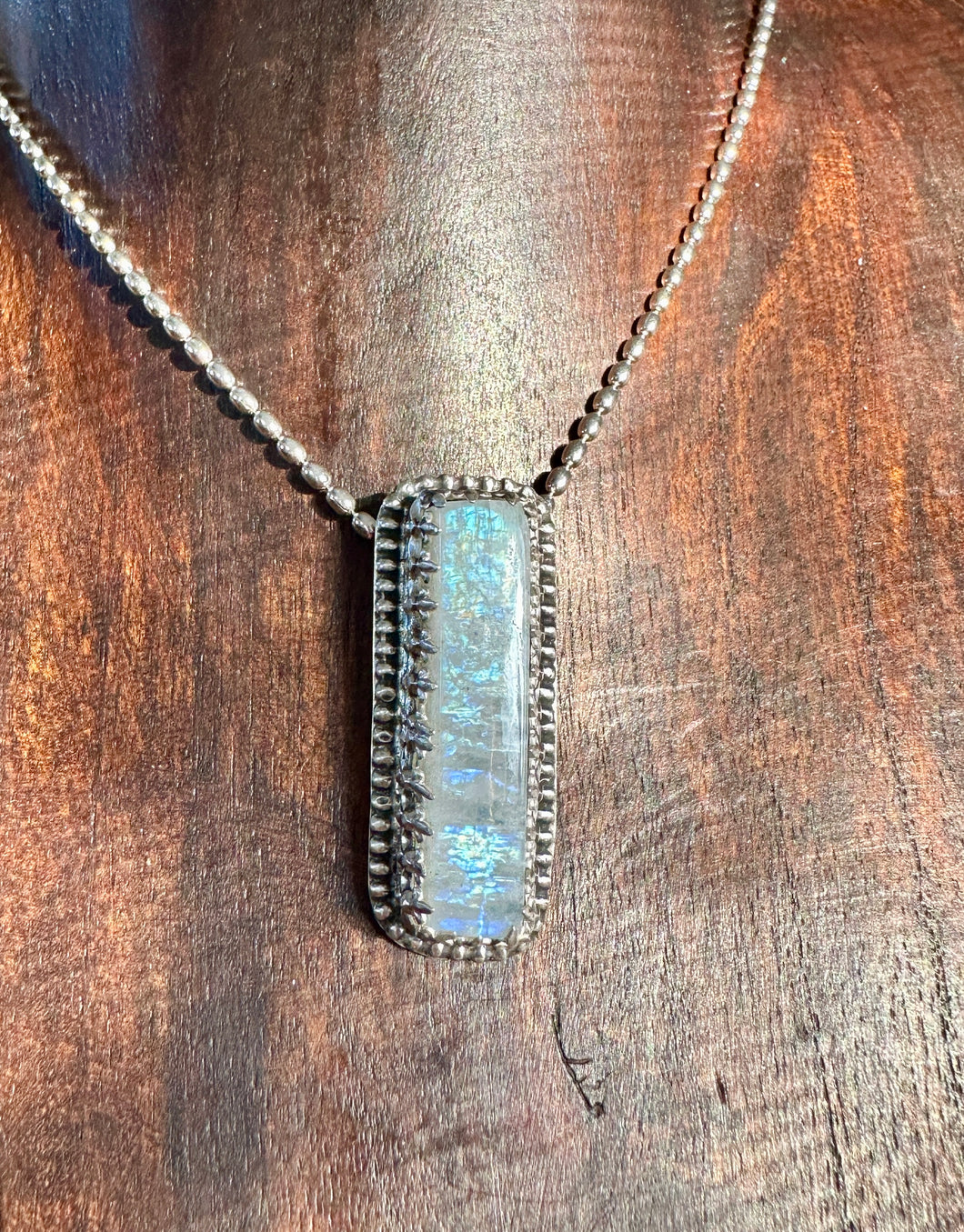 Vertical Moonstone Bar Necklace