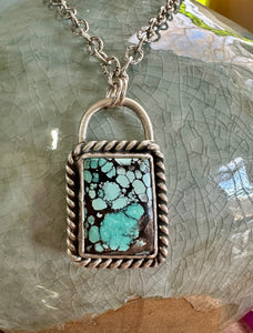 Hubei Turquoise Padlock Necklace