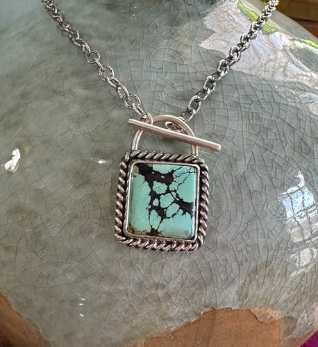 Hubei Turquoise Padlock Toggle Necklace