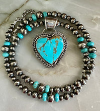 Load image into Gallery viewer, Kingman Turquoise Heart Necklace