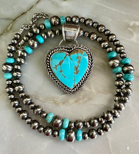 Kingman Turquoise Heart Necklace