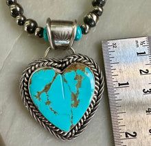 Load image into Gallery viewer, Kingman Turquoise Heart Necklace