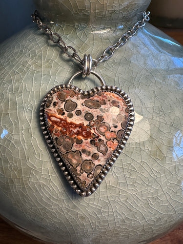 Leopard Jasper Heart Pendant