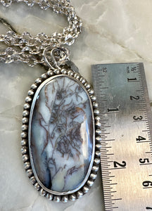 Lavender Dendritic Agate Pendant