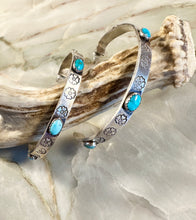 Load image into Gallery viewer, Verde Valley Turquoise Rosette Hoops