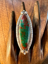 Load image into Gallery viewer, Chrysocolla Marquee Bling Ring