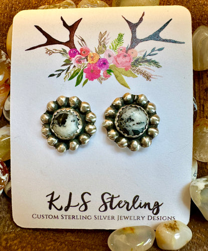 White Buffalo Stud Earrings