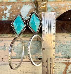 Kingman Turquoise Hoop Earrings