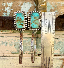 Load image into Gallery viewer, Kingman Turquoise Hoop Earrings