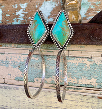 Load image into Gallery viewer, Royston Turquoise Hoop Earrings