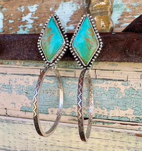 Royston Turquoise Hoop Earrings