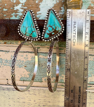 Load image into Gallery viewer, Kingman Turquoise Hoop Earrings