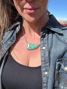 Turquoise Sideways Heart Necklace