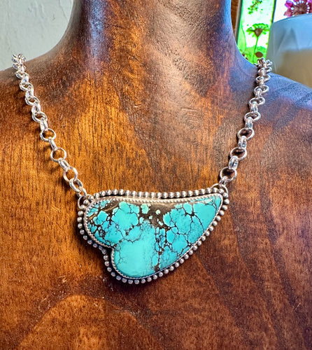 Turquoise Sideways Heart Necklace
