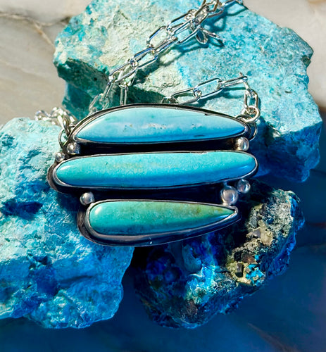 Triple Bar Turquoise Necklace