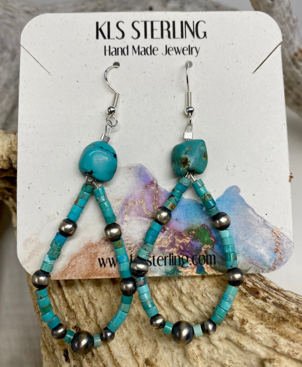 Kingman Turquoise Heishi Earrings