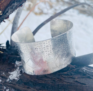 Sterling Silver Starry Night Mountain Cuff